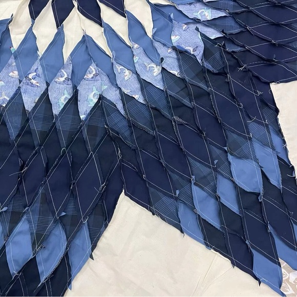 Handmade Texas Lone Star sewing Patchwork 100%Cotton Queen size Quilt Top/Topper - Picture 4 of 4